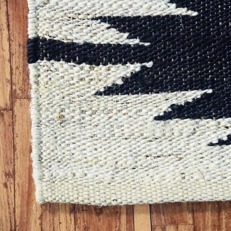 Zwart-wit hennep jute tapijt loper - Afbeelding 6