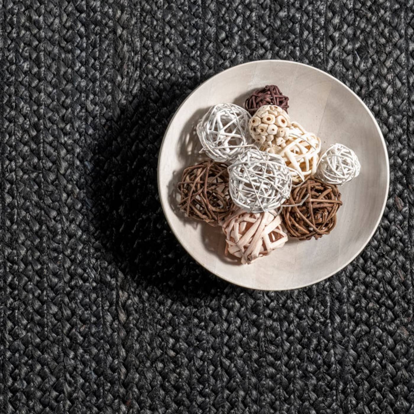 Zwart jute vloerkleed Zwart jute vloerkleed - Afbeelding 2