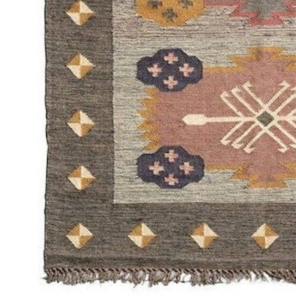Boho wol jute kelim vloerkleed - Afbeelding 4