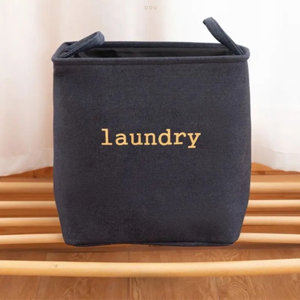 Foldable jute laundry basket