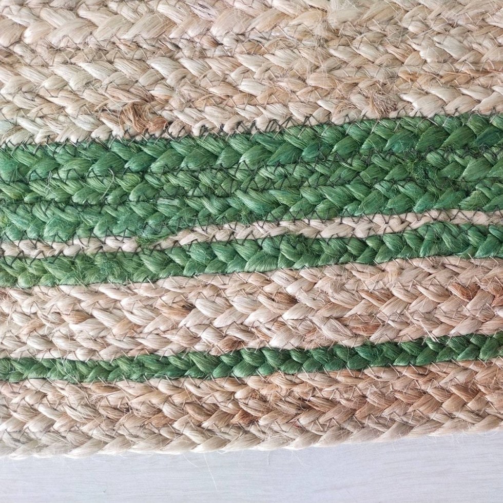 Groene ronde en ovale jute placemats - Afbeelding 5