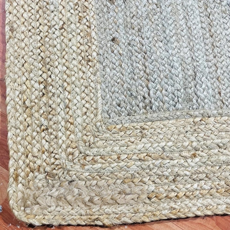 Grijs gevlochten jute vloerkleed - Afbeelding 4