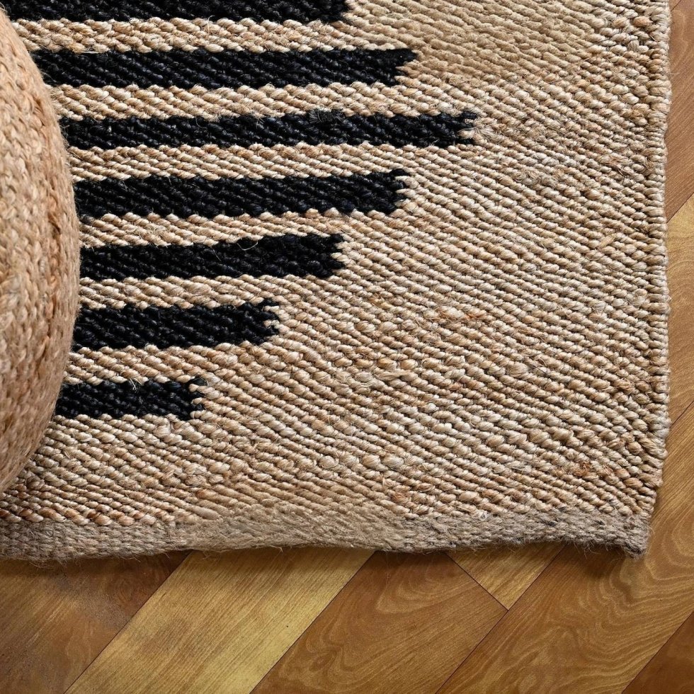 Vloerkleed van hennep en jute met ruitpatroon - Afbeelding 5