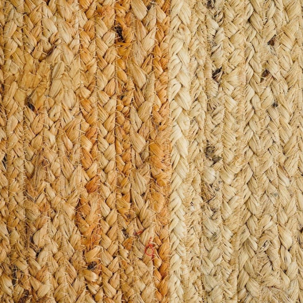 Ivoor en naturel gevlochten jute vloerkleed - Afbeelding 4