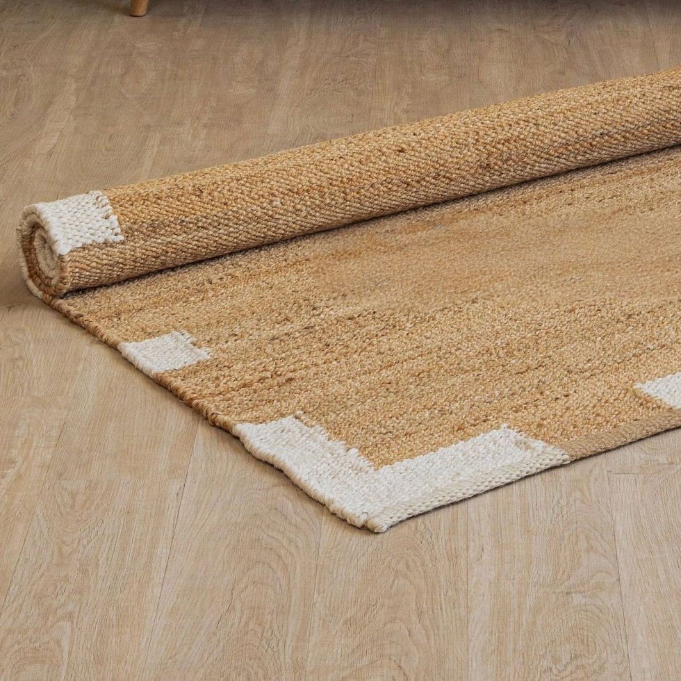 Jute en hennep tapijten met witte rand - Afbeelding 5