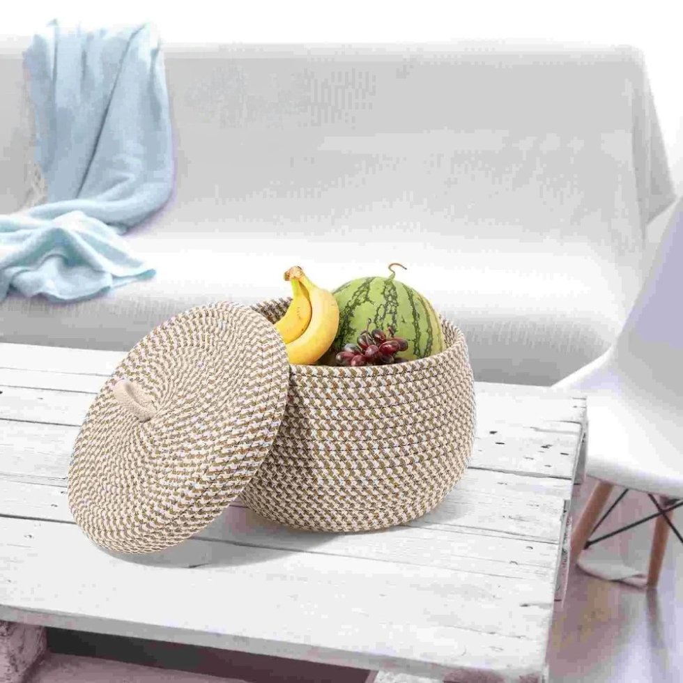 Jute rope basket with lid - Afbeelding 4