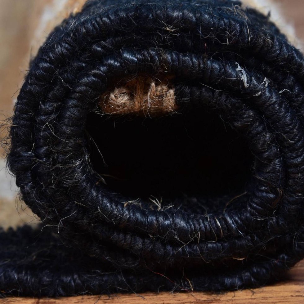 Jute vloerkleed met geruite rand - Afbeelding 4