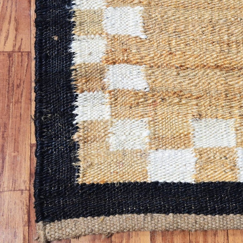 Jute vloerkleed met geruite rand - Afbeelding 5