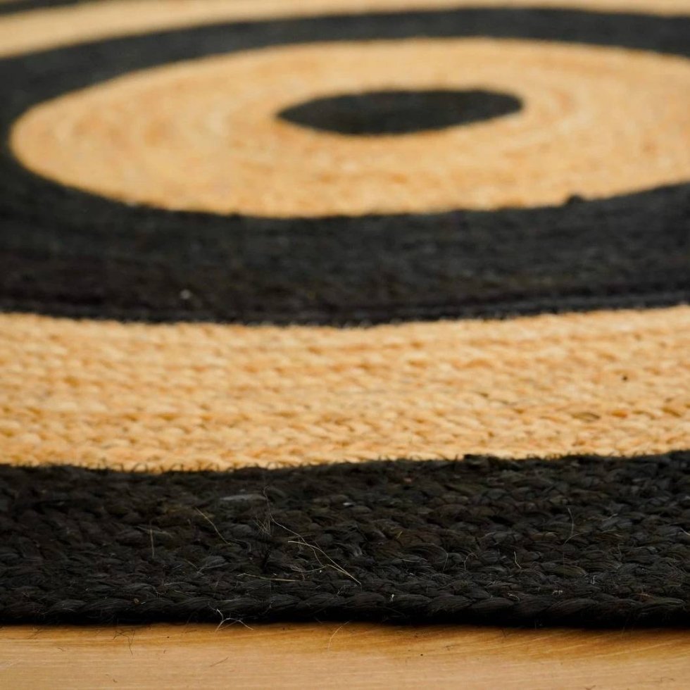 Natuurlijke zwarte jute vloerkleden voor de woonkamer - Afbeelding 2