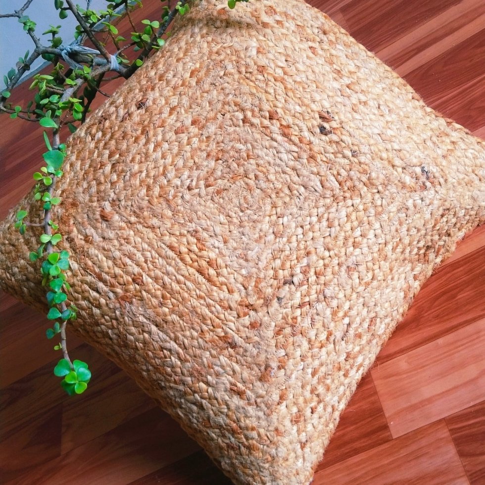 Natuurlijke gevlochten jute kussenset