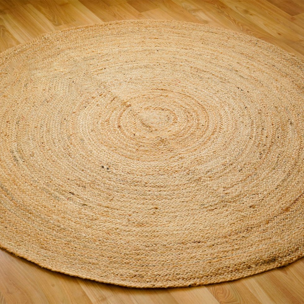 Natuurlijk gevlochten rond jute vloerkleed - Afbeelding 3