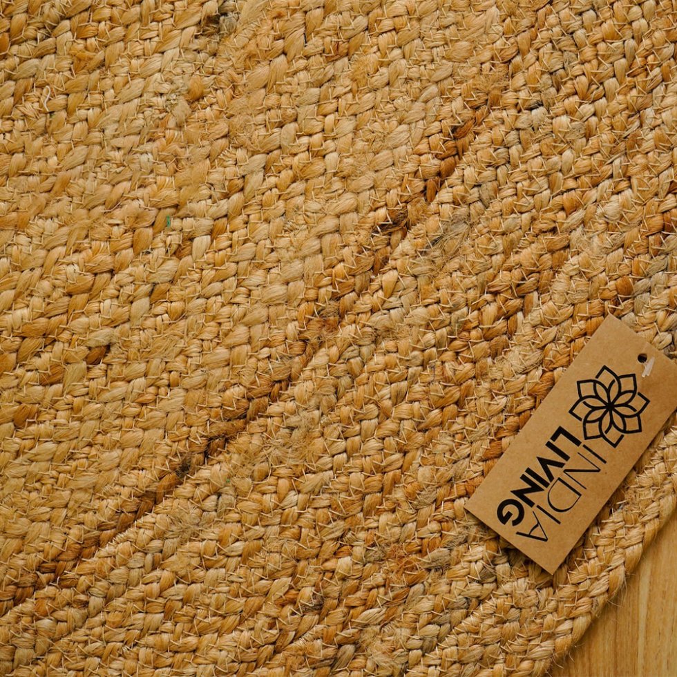 Natuurlijk gevlochten rond jute vloerkleed - Afbeelding 4