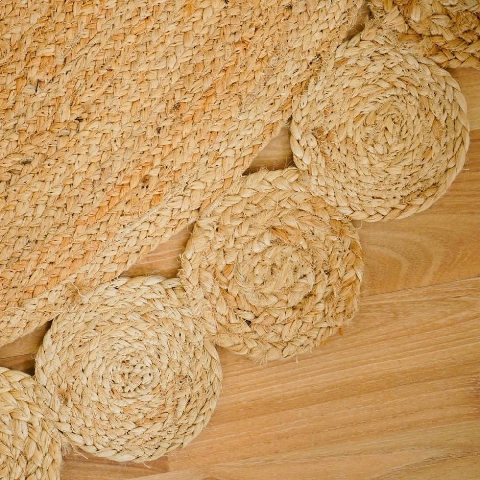 Ovaal vloerkleed van natuurlijk geschulpte jute - Afbeelding 5