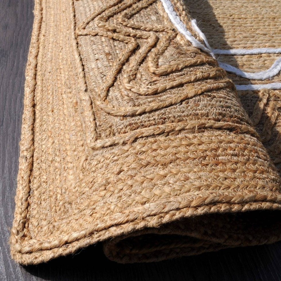 Vloerkleed van gevlochten jute met natuurlijke textuur - Afbeelding 2