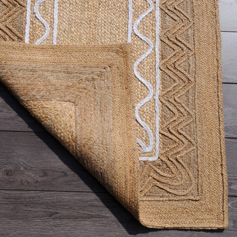 Vloerkleed van gevlochten jute met natuurlijke textuur - Afbeelding 3