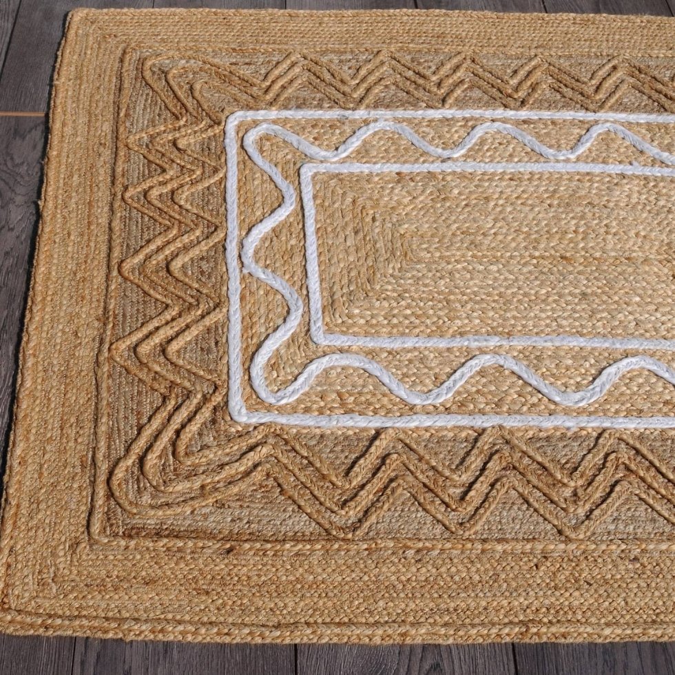 Vloerkleed van gevlochten jute met natuurlijke textuur - Afbeelding 4