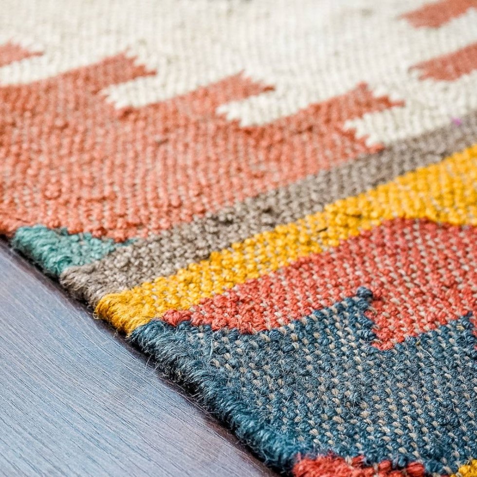 Navajo tapijt van wol en jute - Afbeelding 6