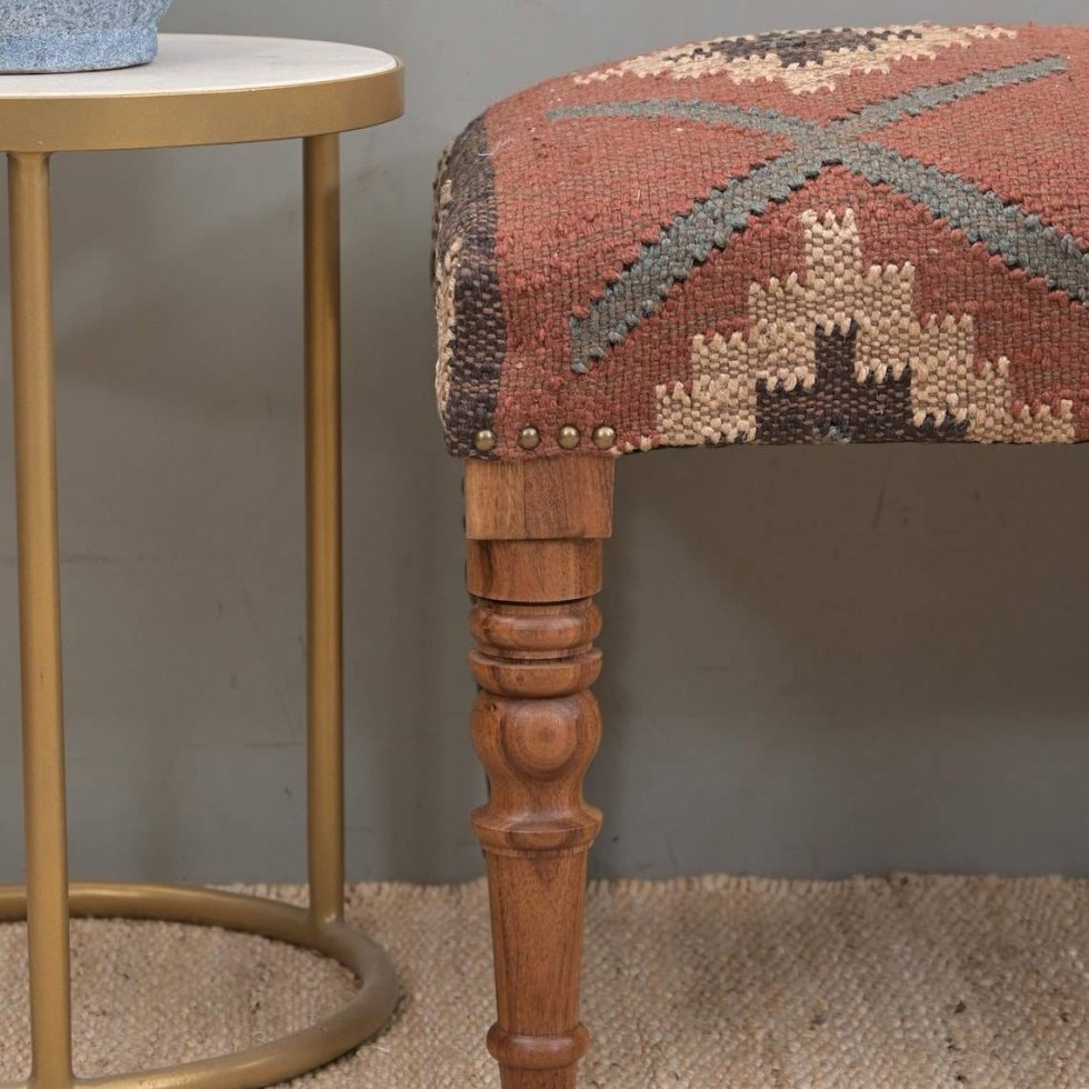 Oosterse kilim bank van wol en jute - Afbeelding 2