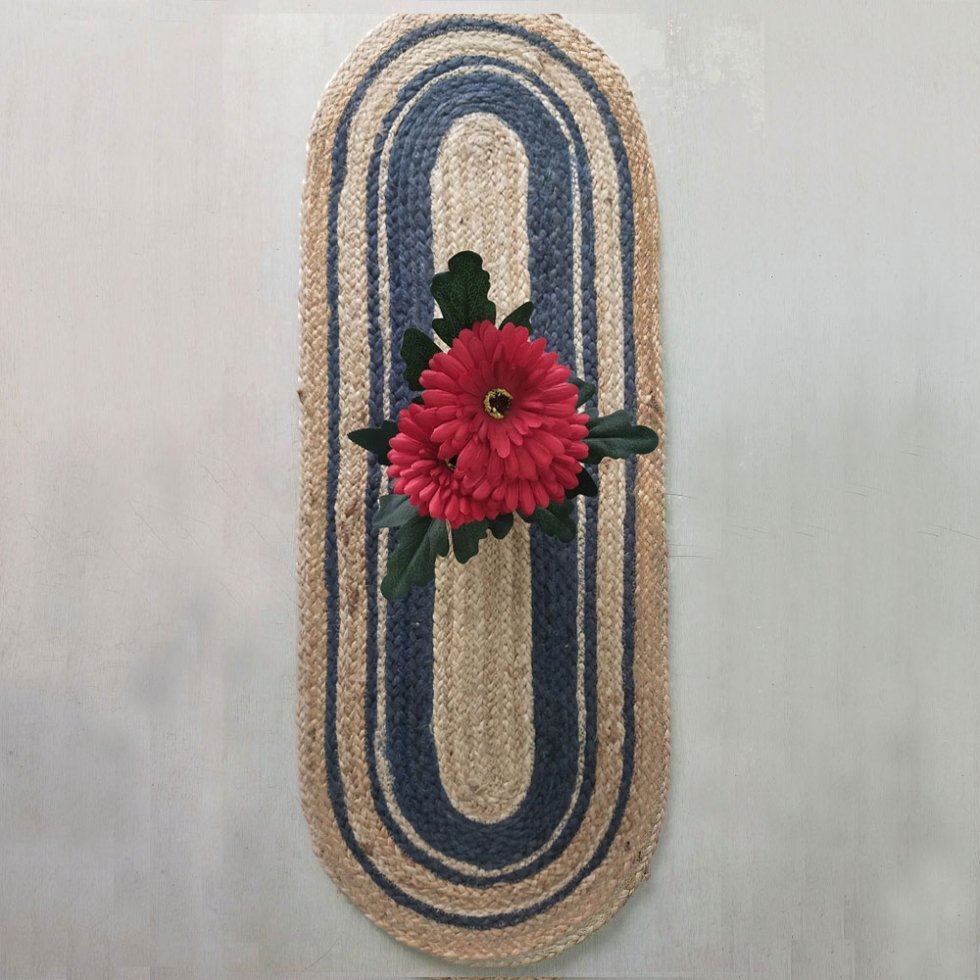 Ovale jute tafelloper en placemats - Afbeelding 2