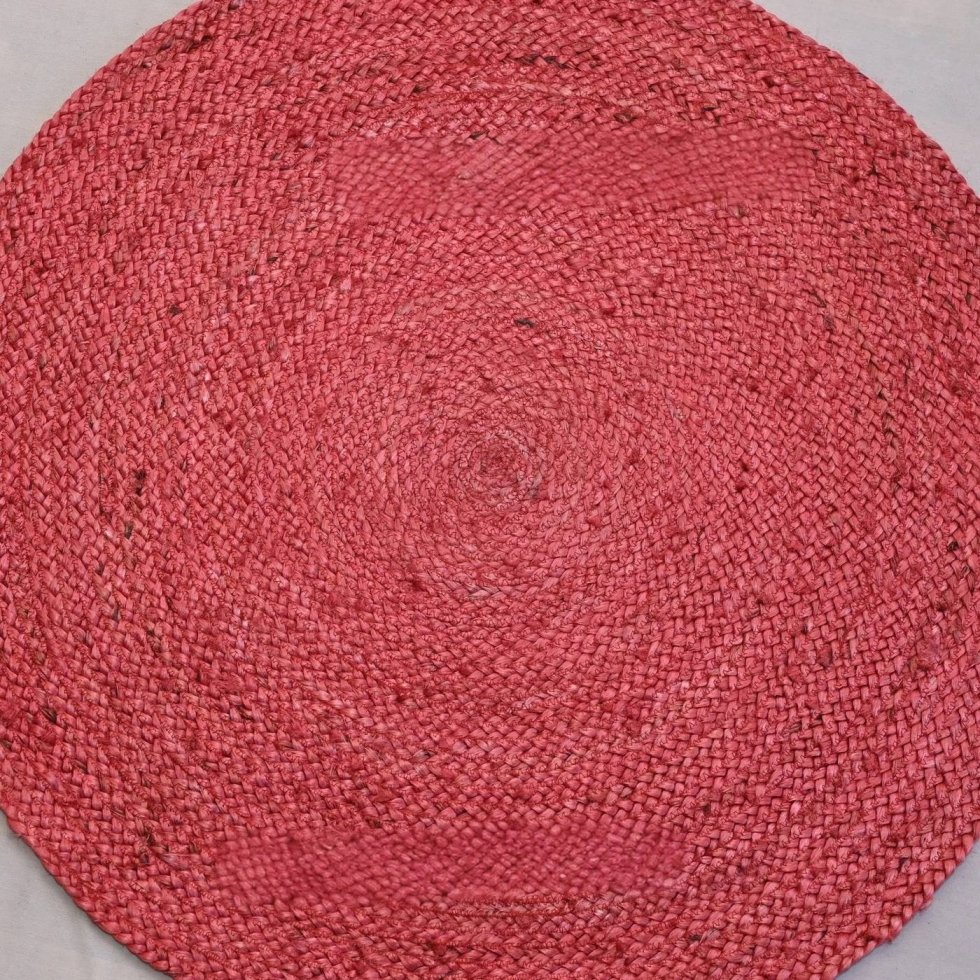 Roze gevlochten rond jute vloerkleed - Afbeelding 3