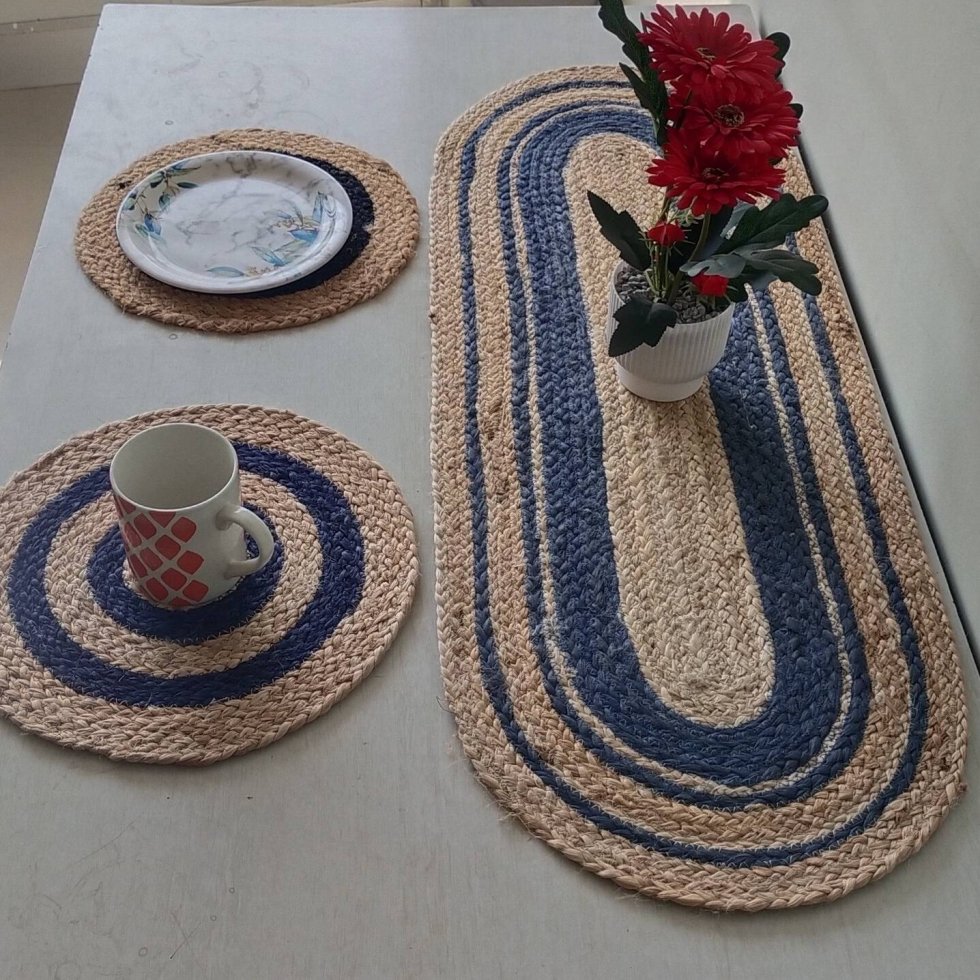 Ronde en ovale jute placemats