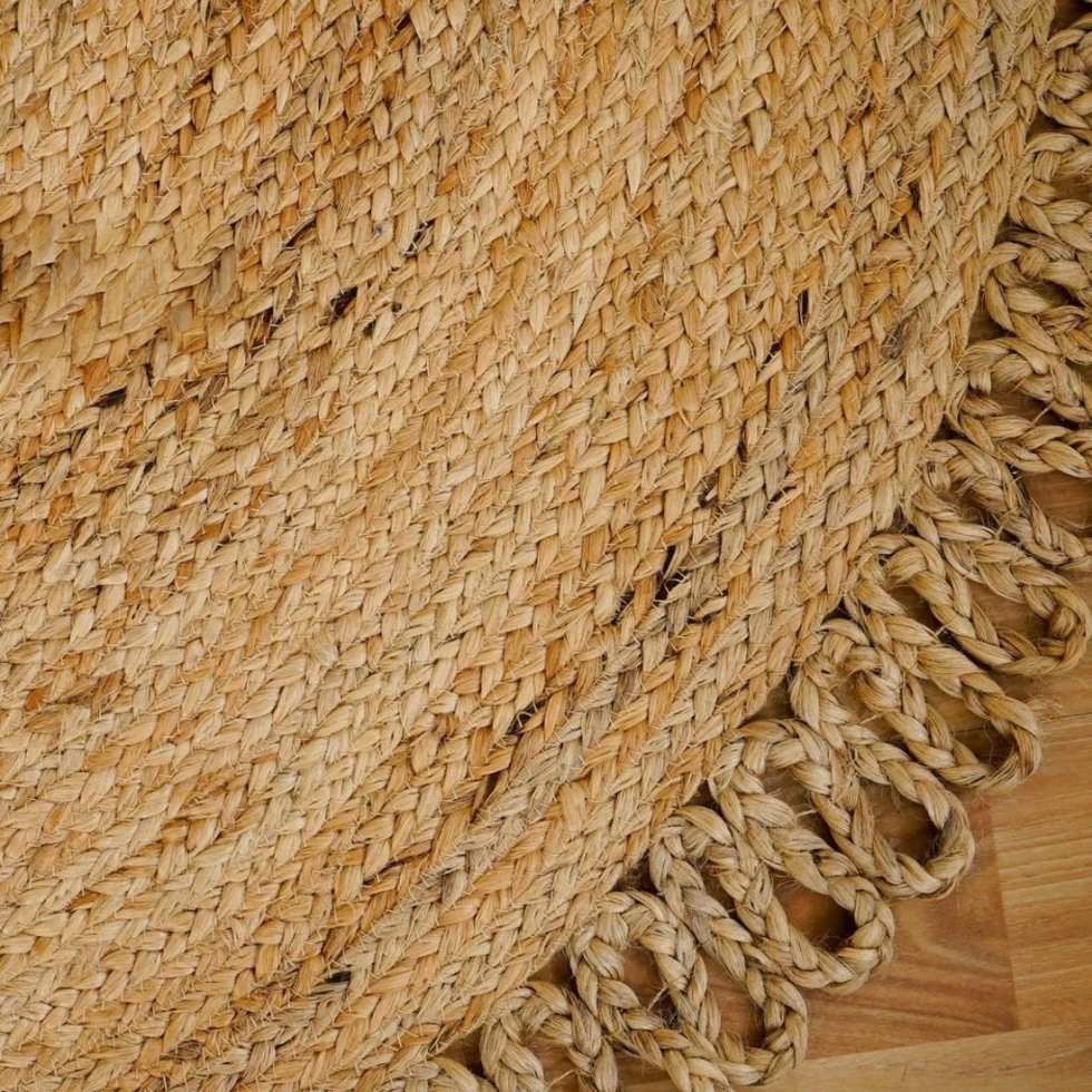 Rond geschulpte lus jute vloerkleed - Afbeelding 2