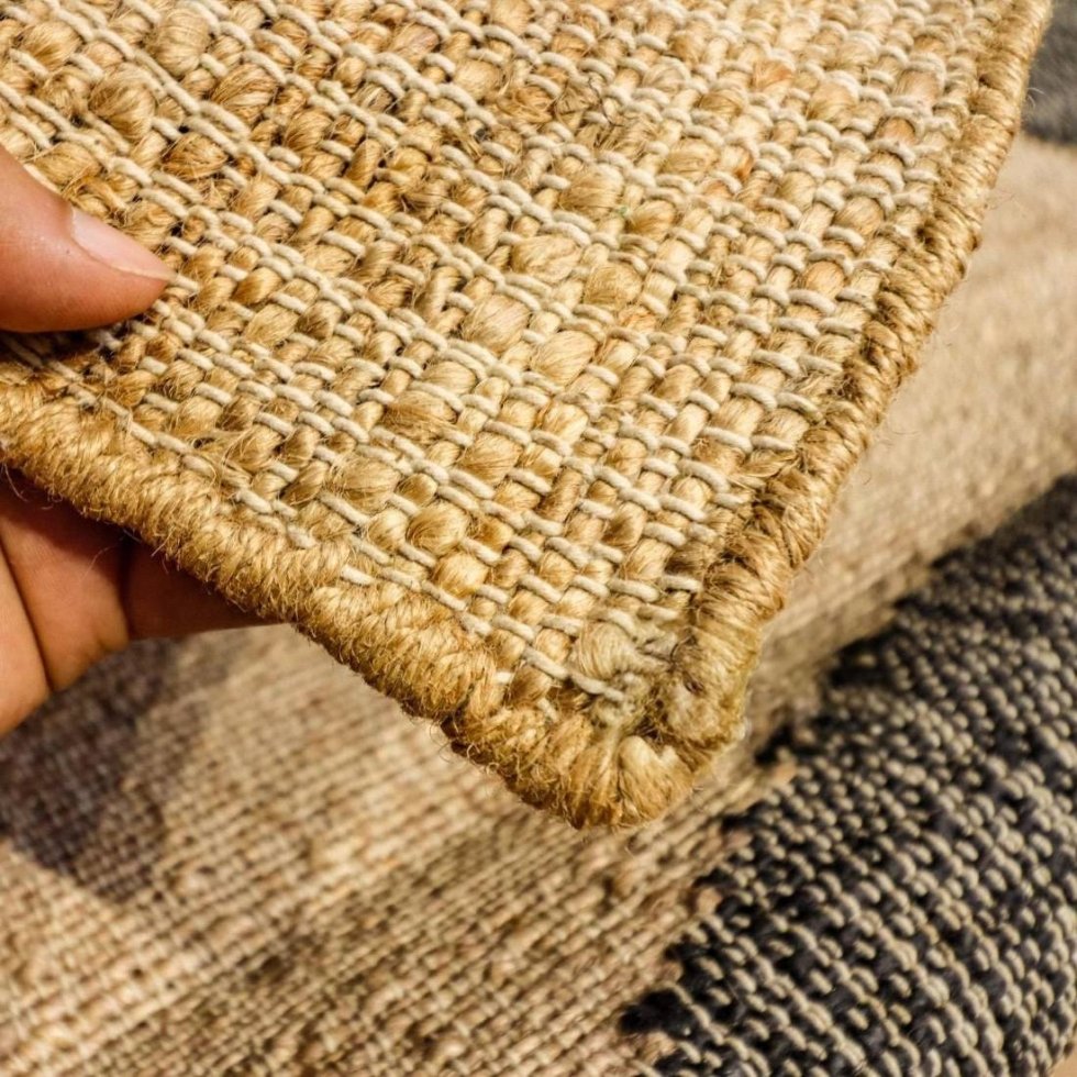 Rustiek modern jute vloerkleed woonkamer - Afbeelding 2