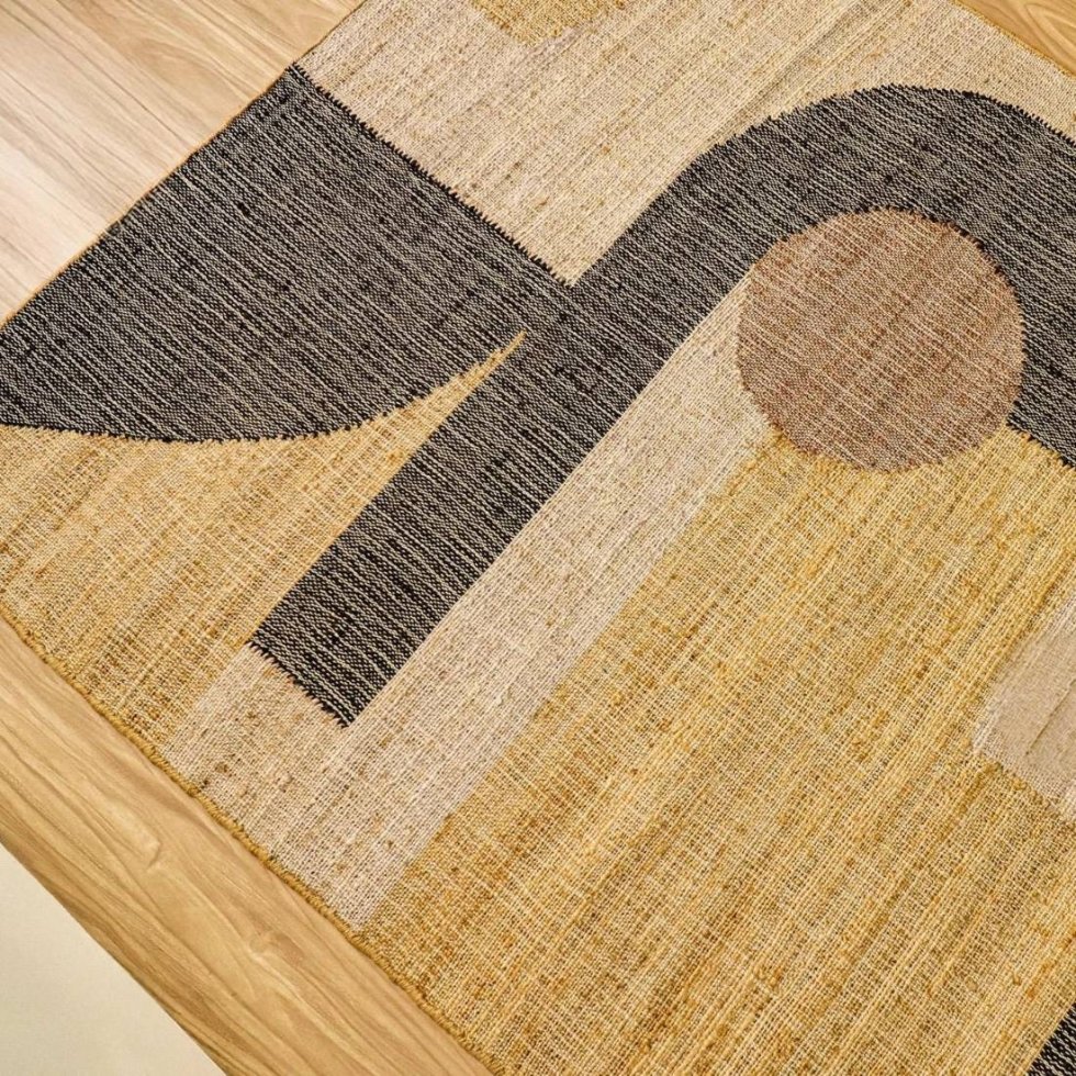 Rustiek modern jute vloerkleed woonkamer - Afbeelding 3
