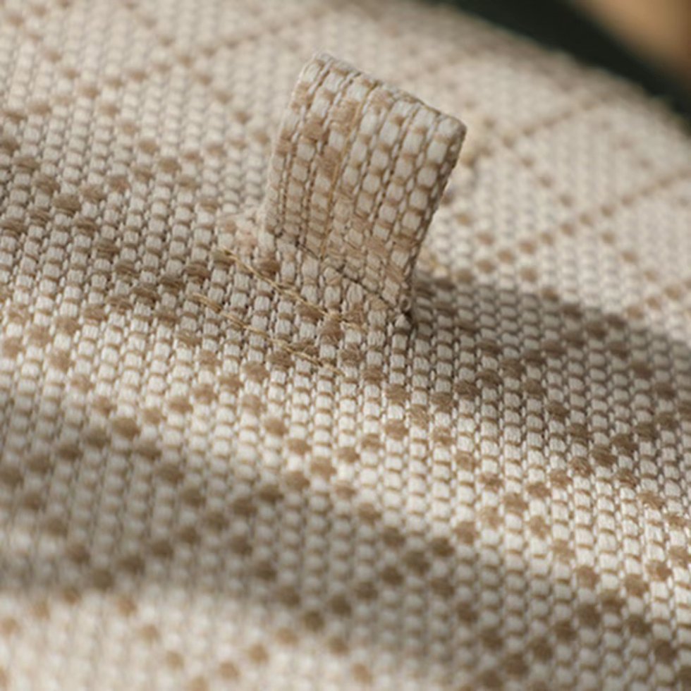 White and beige jute round basket with lid - Afbeelding 3