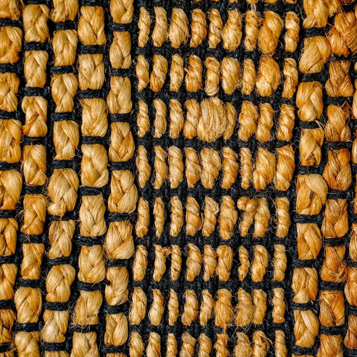 Geel katoenen en jute vloerkleed Geel katoenen en jute vloerkleed - Afbeelding 2