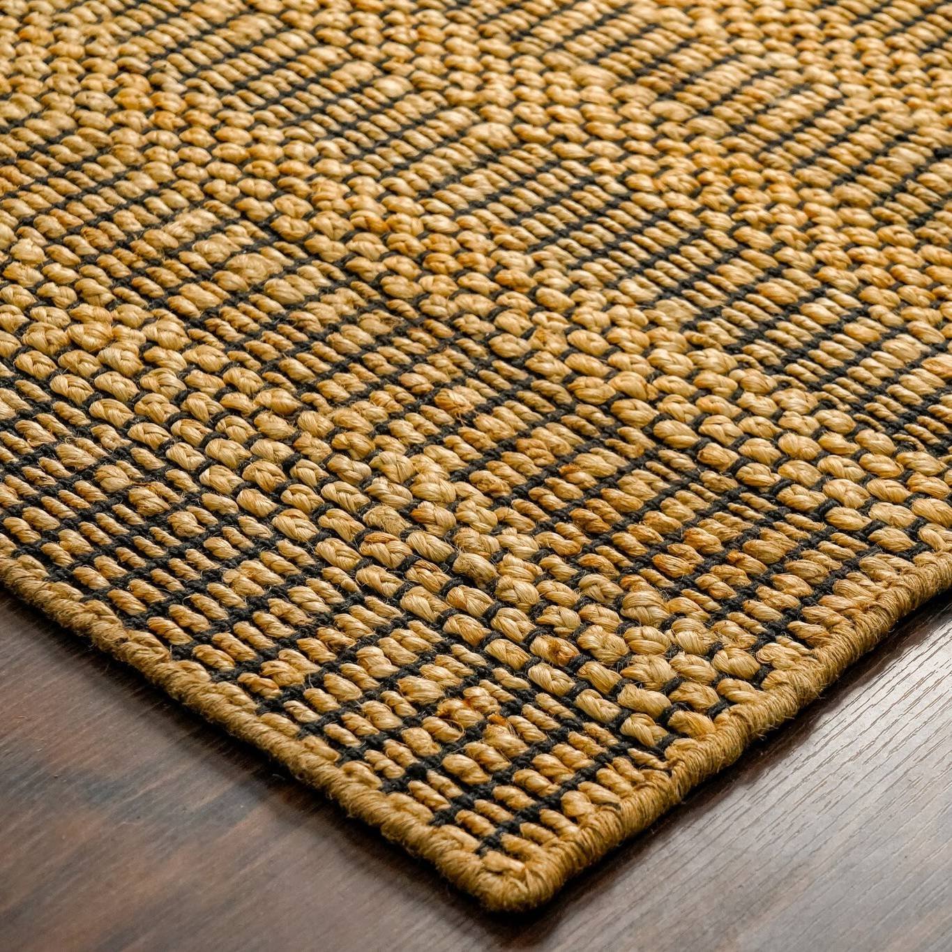 Geel katoenen en jute vloerkleed Geel katoenen en jute vloerkleed - Afbeelding 4