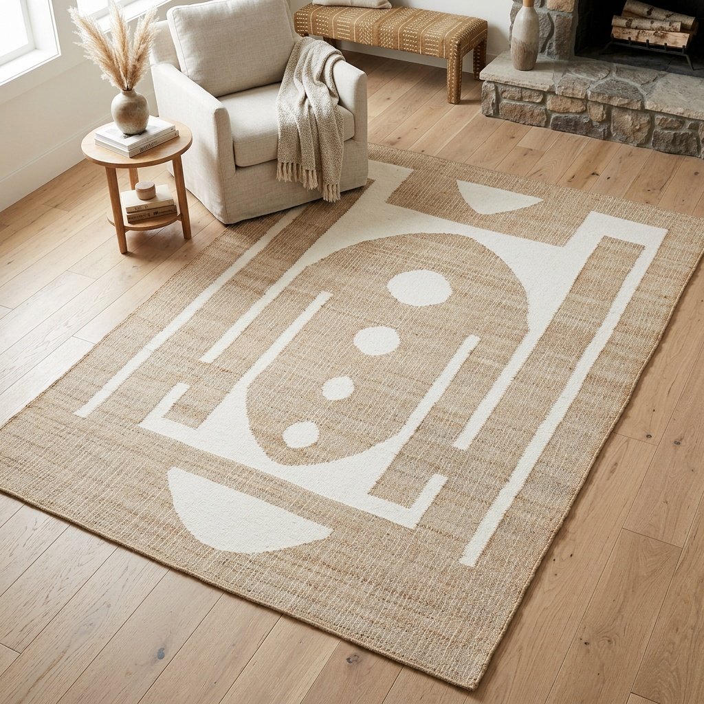 Katoenen jute vloerkleed Cotton jute area rug
