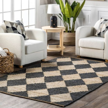 Diamond jute rugs
