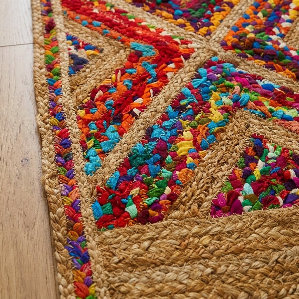 Rainbow jute loper tapijt Rainbow jute rag runner rug