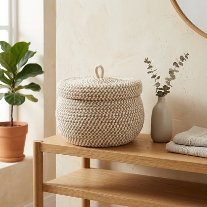 Nieuw binnen Jute rope basket with lid