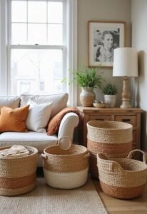 Home jute basket living room 1
